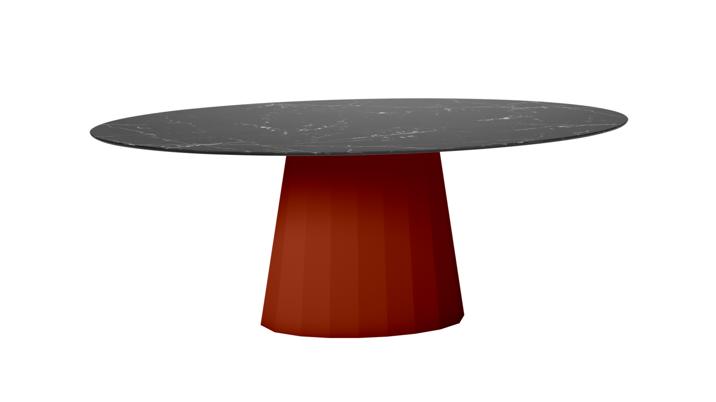 Table ovale en marbre et pied conique en métal Ankara - MATIERE GRISE - La Maison MilanaiseANKARAMARQUINAOVALE37Terracotta 142200cmx100cmxH75.6cm