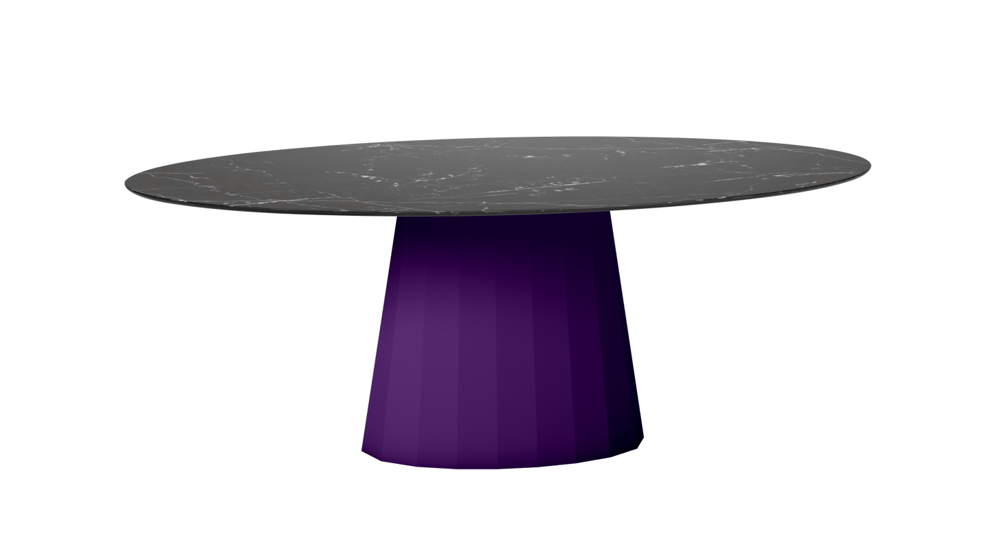 Table ovale en marbre et pied conique en métal Ankara - MATIERE GRISE - La Maison MilanaiseANKARAMARQUINAOVALE39Ultra Violet 172200cmx100cmxH75.6cm