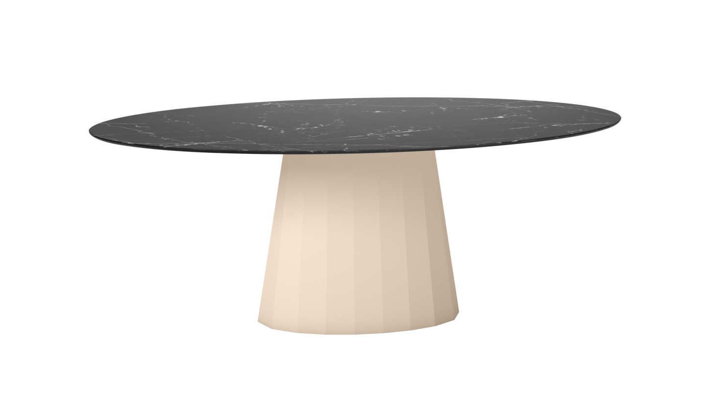 Table ovale en marbre et pied conique en métal Ankara - MATIERE GRISE - La Maison MilanaiseANKARAMARQUINAOVALE1Eggshell 161200cmx100cmxH75.6cm