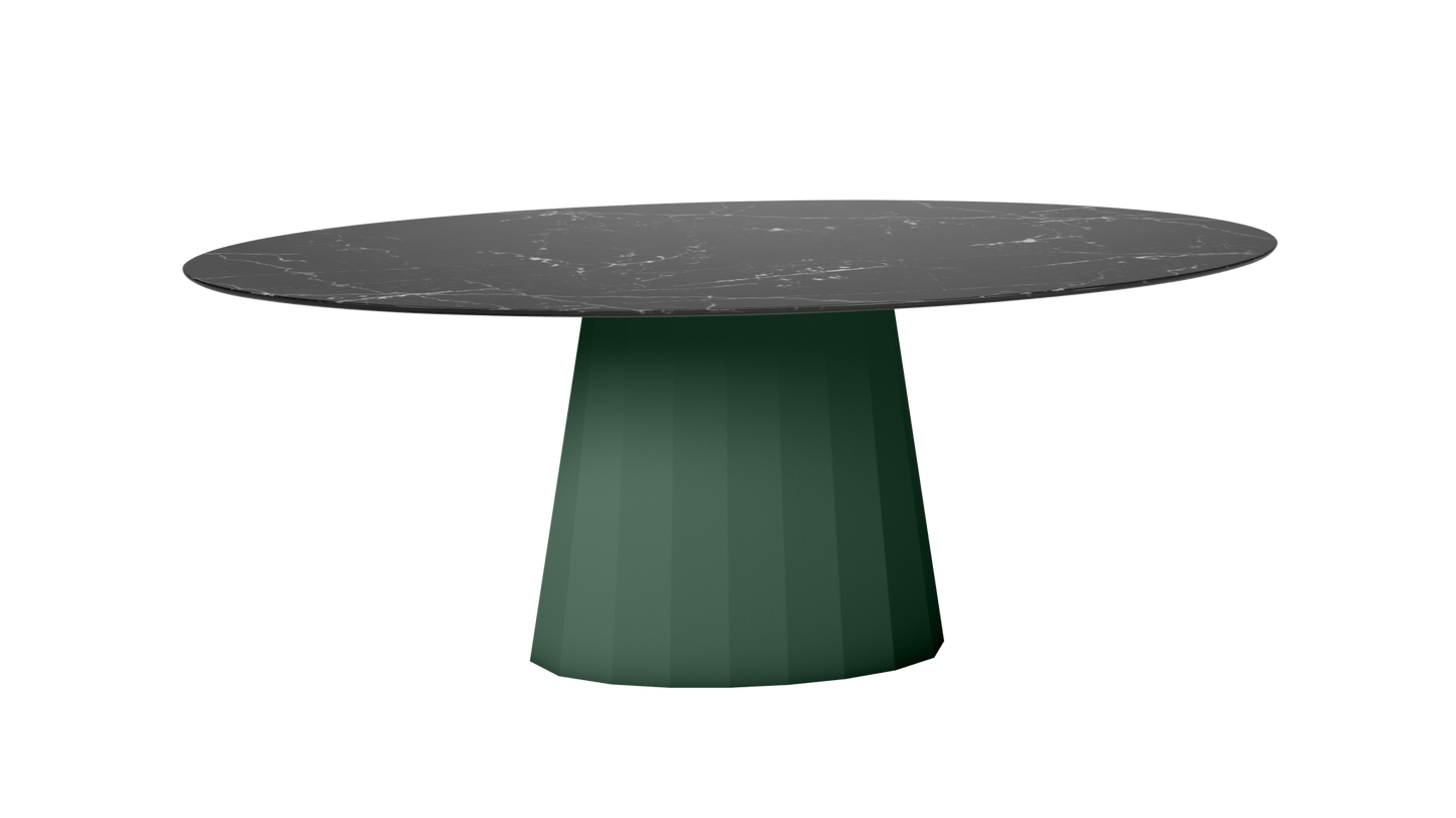 Table ovale en marbre et pied conique en métal Ankara - MATIERE GRISE - La Maison MilanaiseANKARAMARQUINAOVALE17Olive 121200cmx100cmxH75.6cm