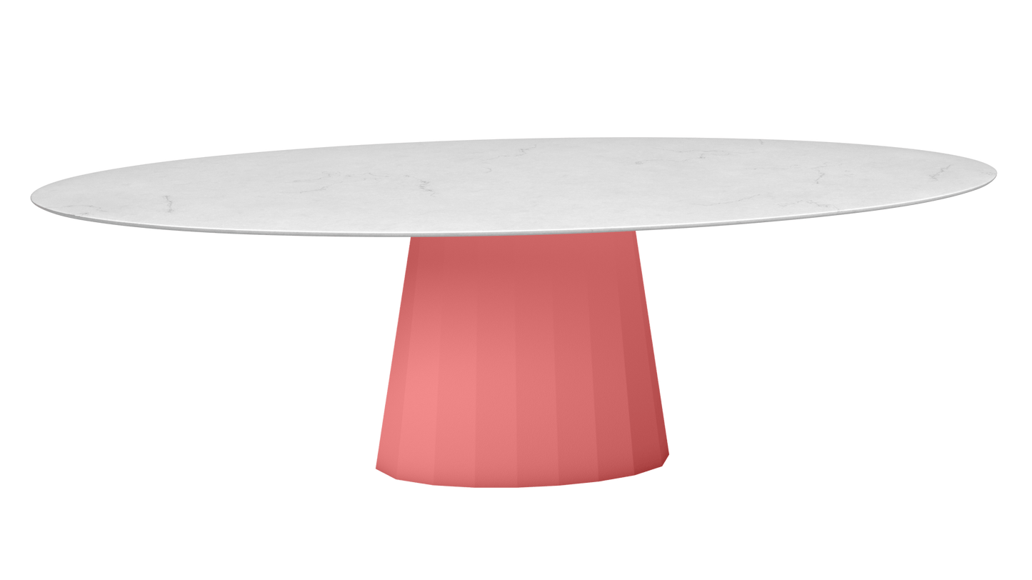 Table ovale en marbre et pied conique en métal Ankara - MATIERE GRISE - La Maison MilanaiseANKARACARRARE29Pink Lady 163200cmx100cmxH75.6cm