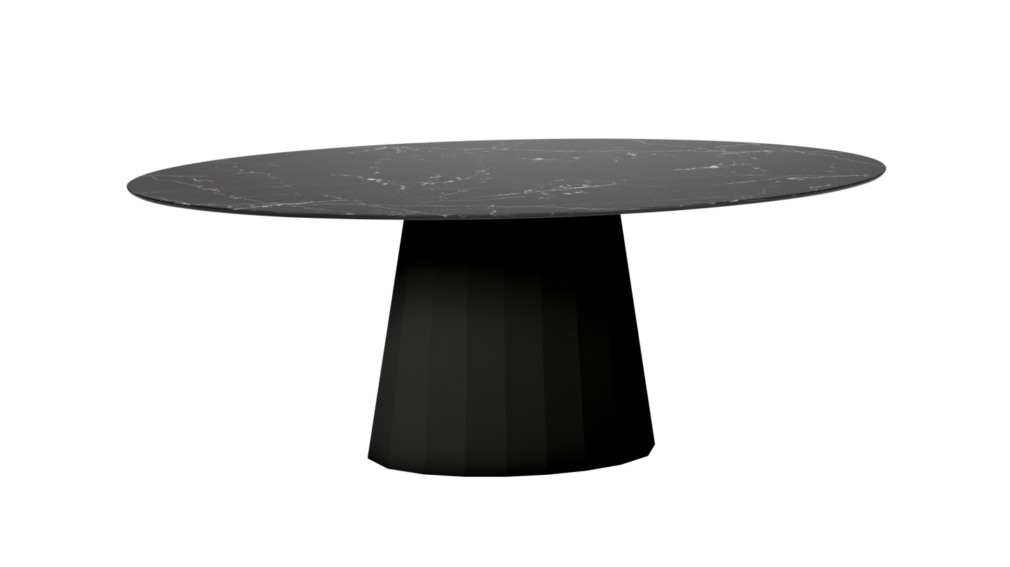 Table ovale en marbre et pied conique en métal Ankara - MATIERE GRISE - La Maison MilanaiseANKARAMARQUINAOVALE11Noir mat 031200cmx100cmxH75.6cm