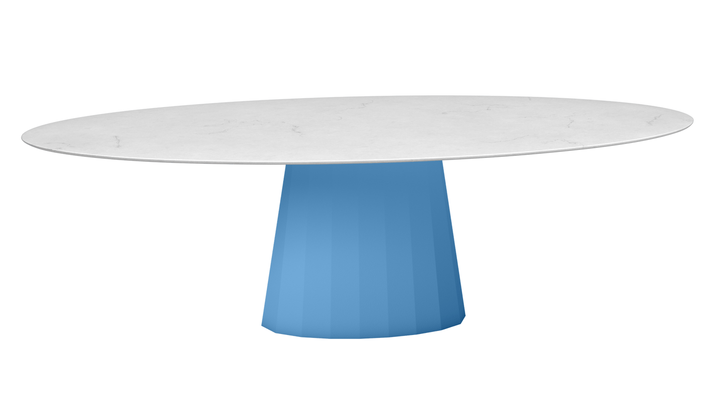 Table ovale en marbre et pied conique en métal Ankara - MATIERE GRISE - La Maison MilanaiseANKARACARRARE45Azur 111200cmx100cmxH75.6cm