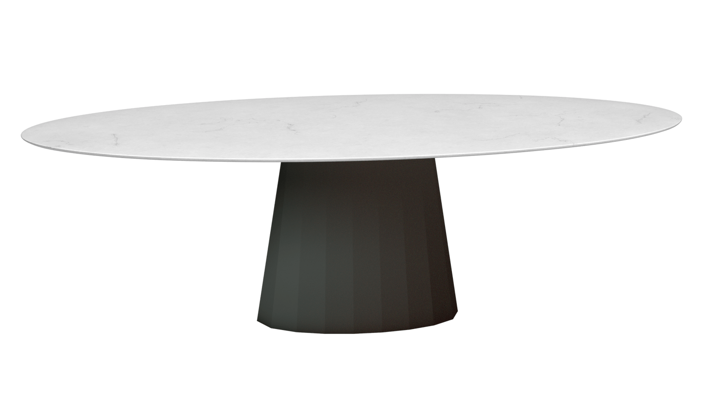 Table ovale en marbre et pied conique en métal Ankara - MATIERE GRISE - La Maison MilanaiseANKARACARRARE63Winners 223200cmx100cmxH75.6cm