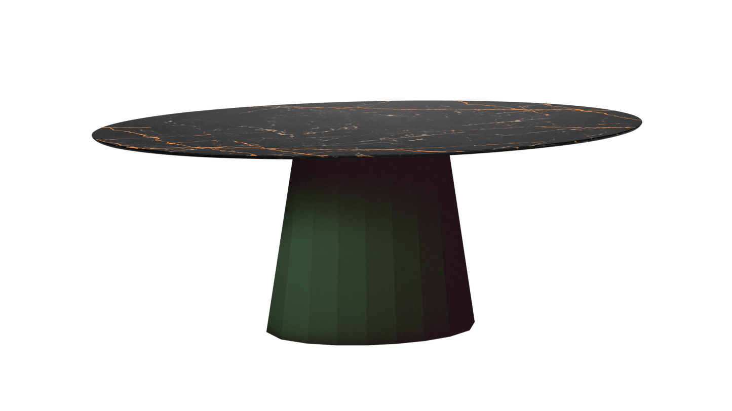 Table ovale en marbre et pied conique en métal Ankara - MATIERE GRISE - La Maison MilanaiseANKARASTLAURENTOVALE65Jekyll 123200cmx100cmxH75.6cm
