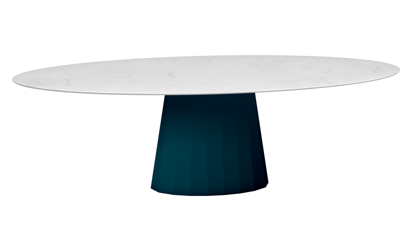 Table ovale en marbre et pied conique en métal Ankara - MATIERE GRISE - La Maison MilanaiseANKARACARRARE41Canard 115200cmx100cmxH75.6cm