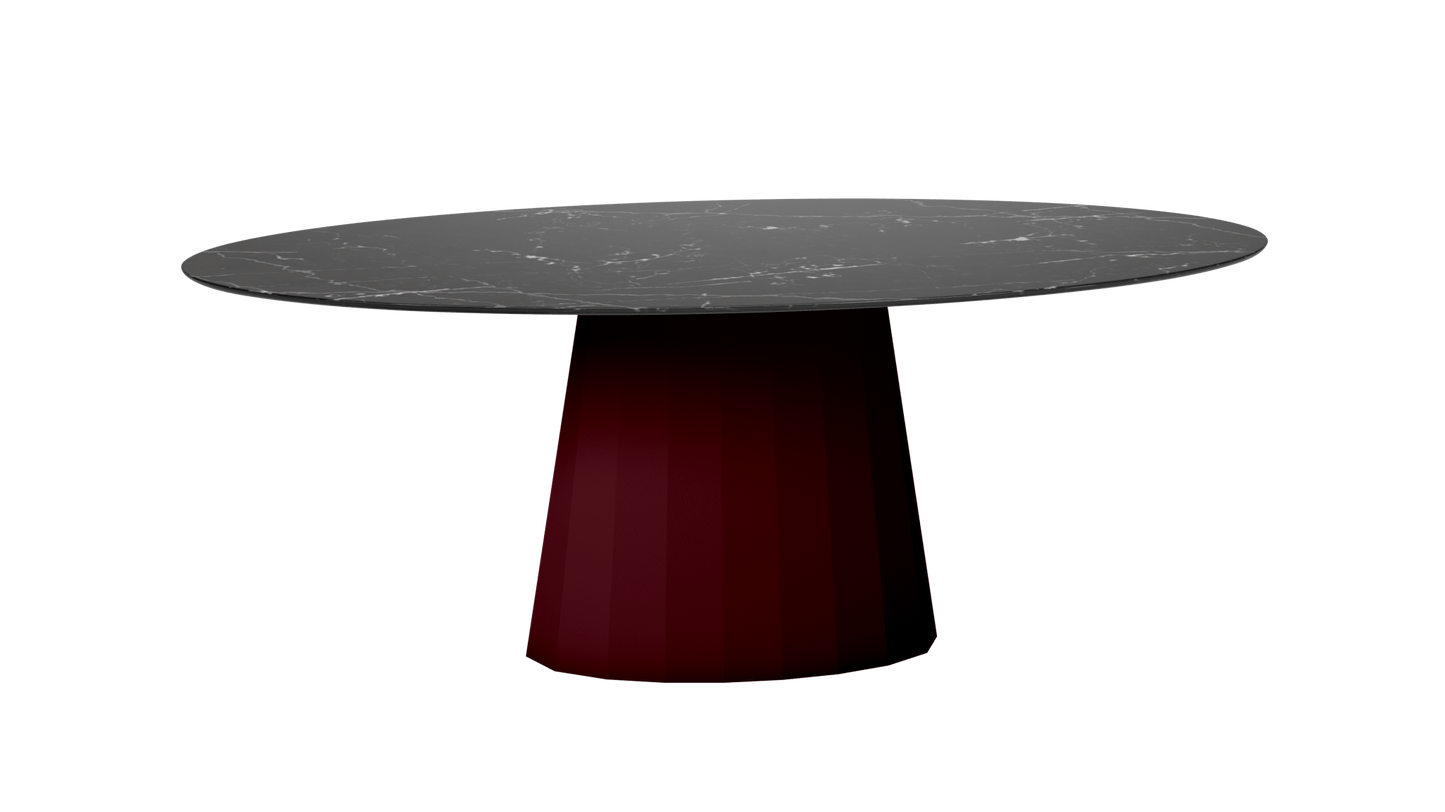 Table ovale en marbre et pied conique en métal Ankara - MATIERE GRISE - La Maison MilanaiseANKARAMARQUINAOVALE5Bourgogne 153200cmx100cmxH75.6cm