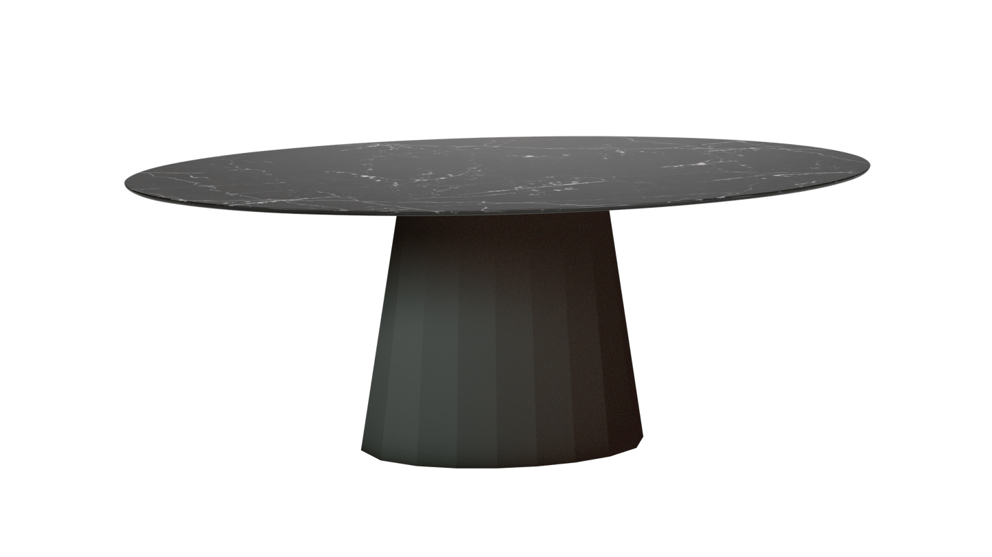 Table ovale en marbre et pied conique en métal Ankara - MATIERE GRISE - La Maison MilanaiseANKARAMARQUINAOVALE63Winners 223200cmx100cmxH75.6cm
