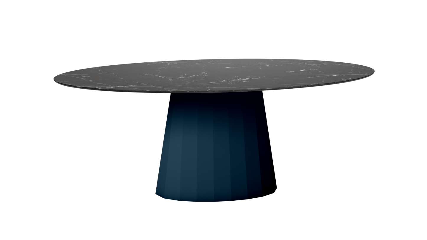 Table ovale en marbre et pied conique en métal Ankara - MATIERE GRISE - La Maison MilanaiseANKARAMARQUINAOVALE15Denim 007200cmx100cmxH75.6cm