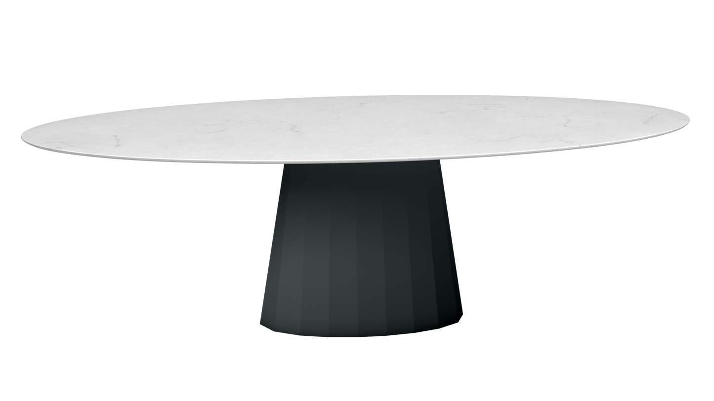 Table ovale en marbre et pied conique en métal Ankara - MATIERE GRISE - La Maison MilanaiseANKARACARRARE9Anthracite 222200cmx100cmxH75.6cm