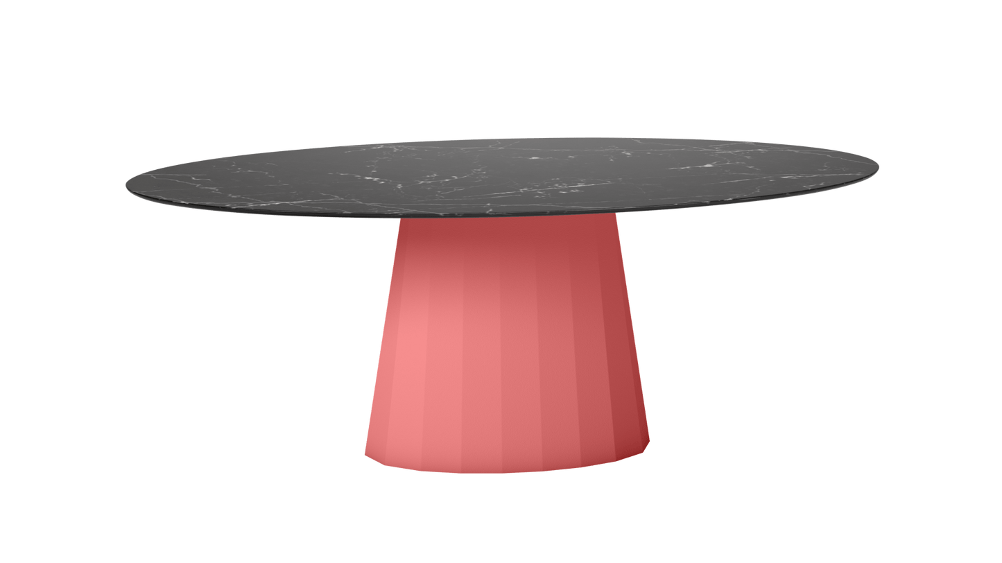 Table ovale en marbre et pied conique en métal Ankara - MATIERE GRISE - La Maison MilanaiseANKARAMARQUINAOVALE29Pink Lady 163200cmx100cmxH75.6cm