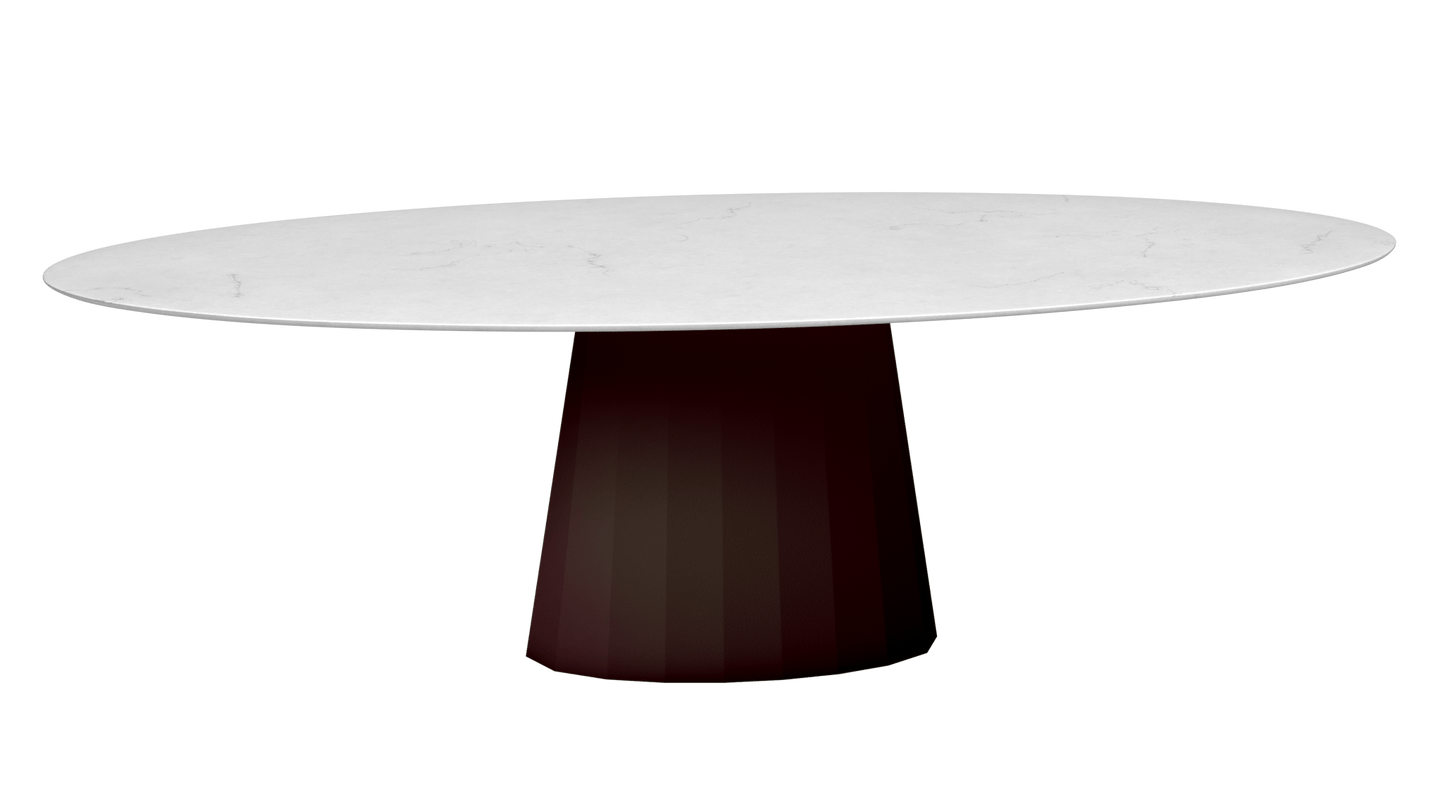 Table ovale en marbre et pied conique en métal Ankara - MATIERE GRISE - La Maison MilanaiseANKARACARRARE61Violet de Mars 171200cmx100cmxH75.6cm