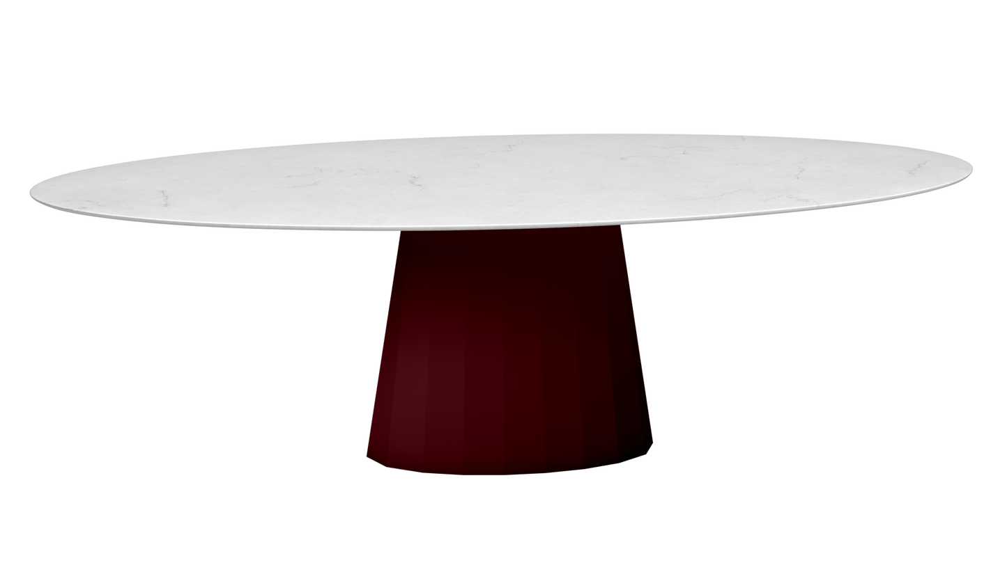 Table ovale en marbre et pied conique en métal Ankara - MATIERE GRISE - La Maison MilanaiseANKARACARRARE5Bourgogne 153200cmx100cmxH75.6cm