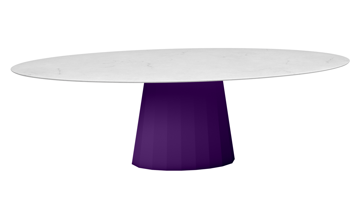 Table ovale en marbre et pied conique en métal Ankara - MATIERE GRISE - La Maison MilanaiseANKARACARRARE39Ultra Violet 172200cmx100cmxH75.6cm