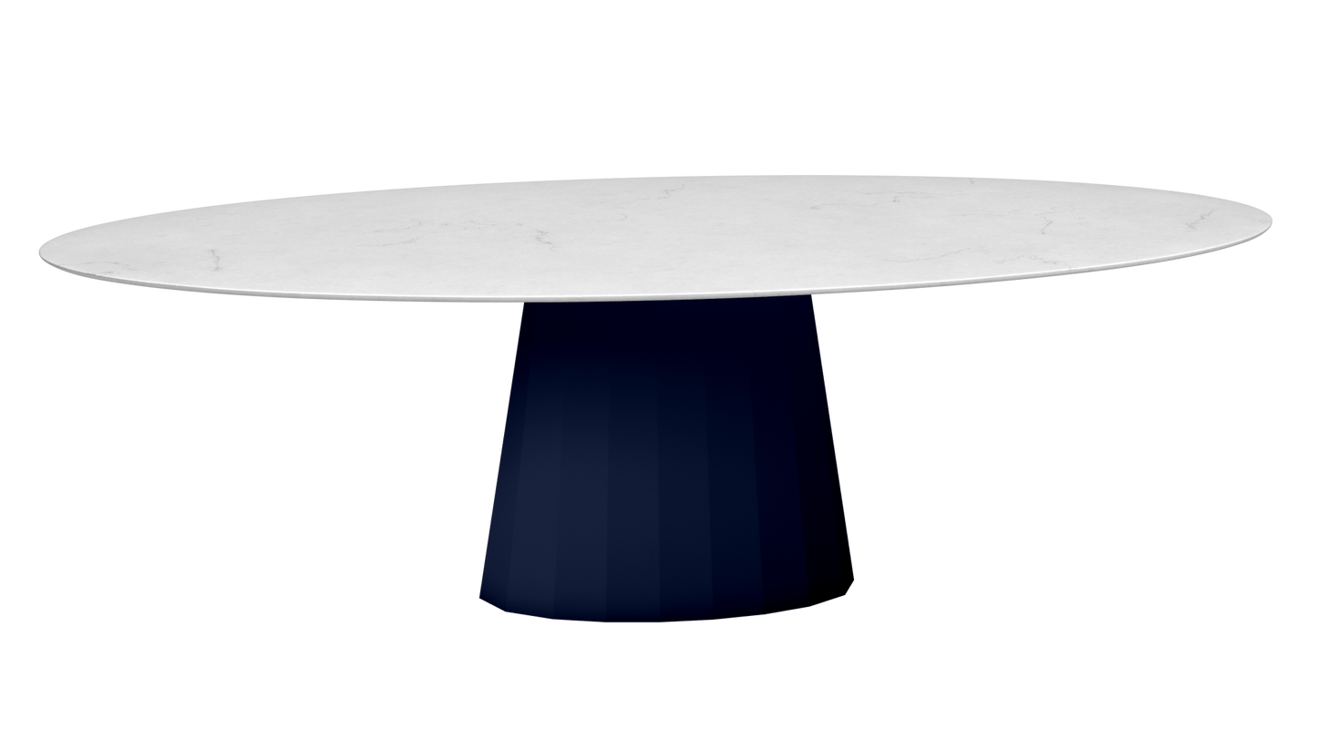Table ovale en marbre et pied conique en métal Ankara - MATIERE GRISE - La Maison MilanaiseANKARACARRARE13Nuit 114200cmx100cmxH75.6cm