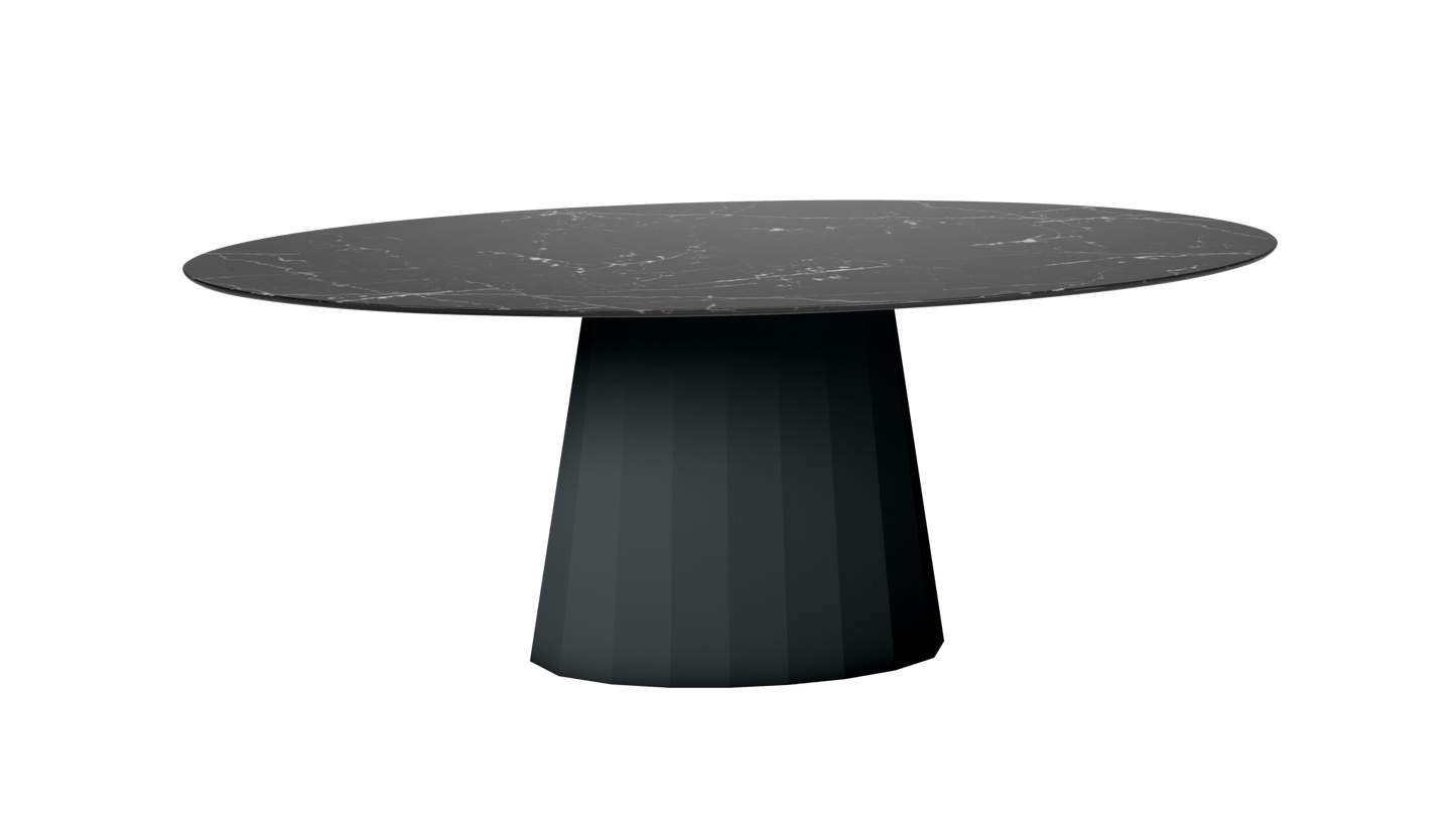Table ovale en marbre et pied conique en métal Ankara - MATIERE GRISE - La Maison MilanaiseANKARAMARQUINAOVALE9Anthracite 222200cmx100cmxH75.6cm