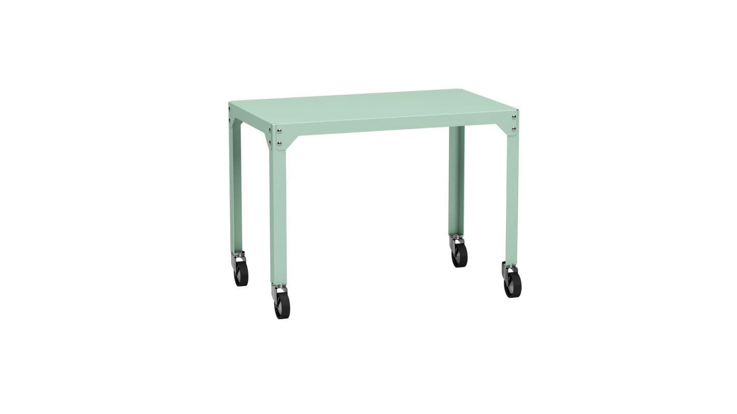 Table rectangulaire en acier galvanisé 100x60cm Hegoa - MATIERE GRISE - La Maison MilanaiseTABLERECTANGLE100HEGOAVert d'eau 120Avec roulettes