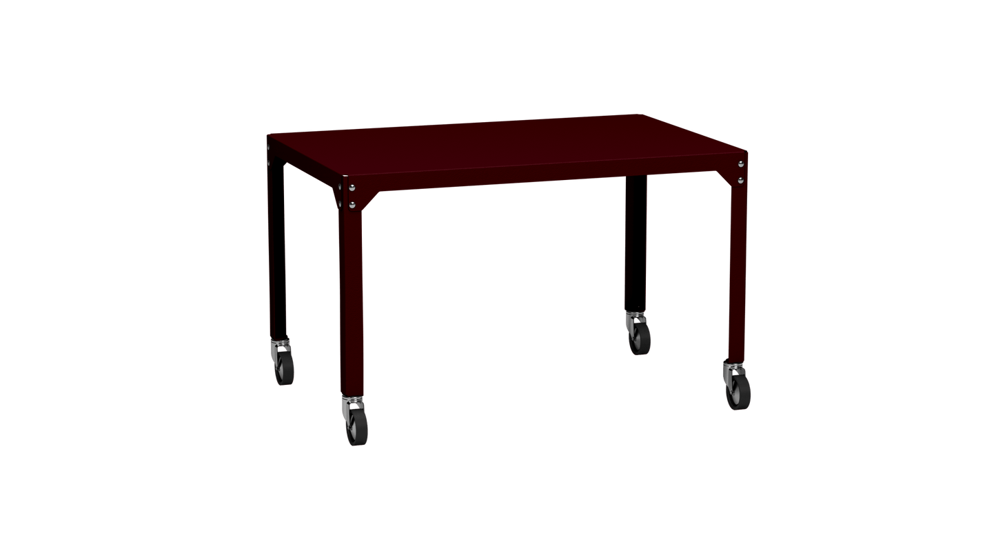 Table rectangulaire en acier galvanisé 121x79cm Hegoa - MATIERE GRISE - La Maison MilanaiseTABLERECTANGLE121HEGOABourgogne 153Avec roulettes