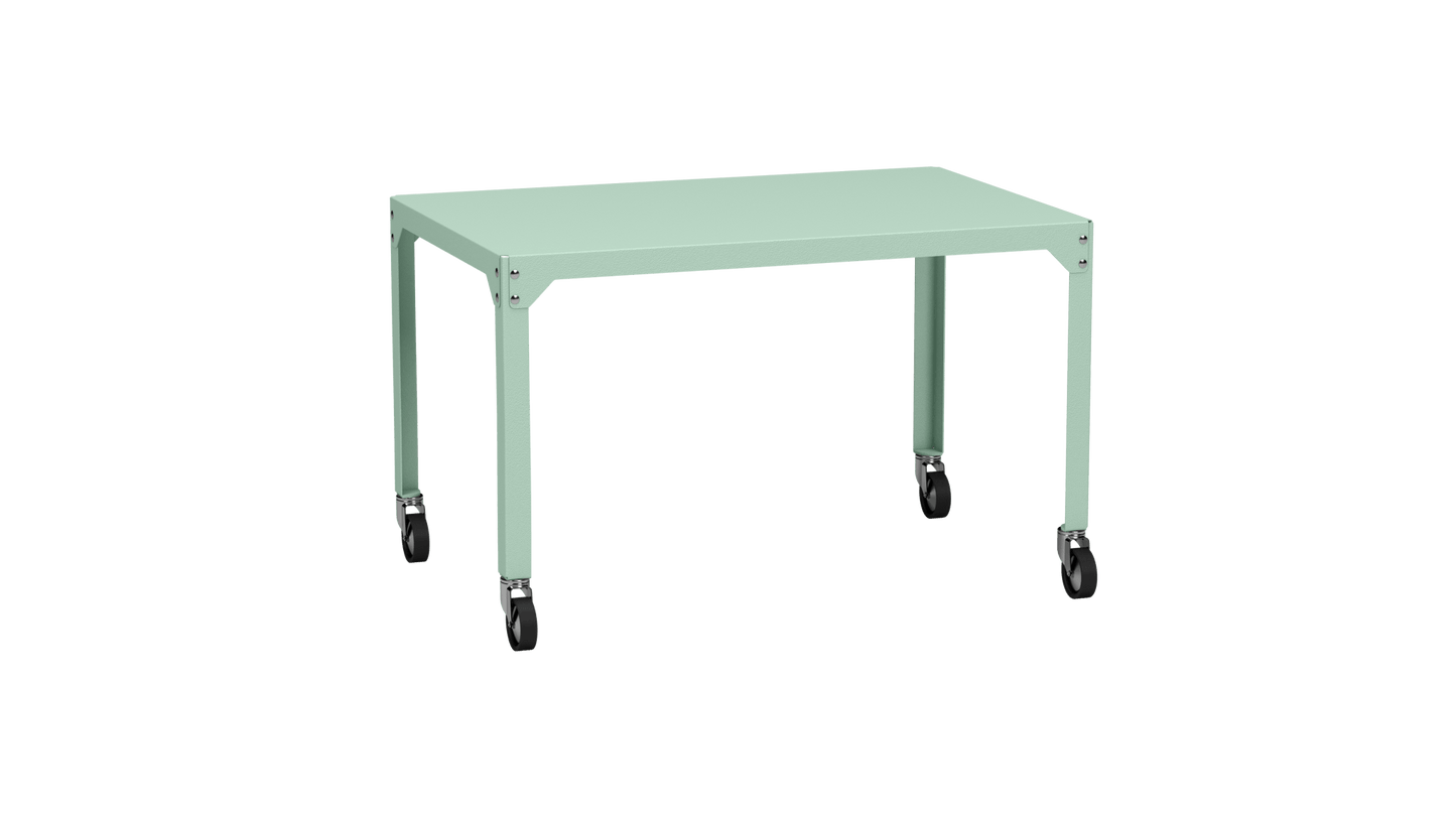 Table rectangulaire en acier galvanisé 121x79cm Hegoa - MATIERE GRISE - La Maison MilanaiseTABLERECTANGLE121HEGOAVert d'eau 120Avec roulettes