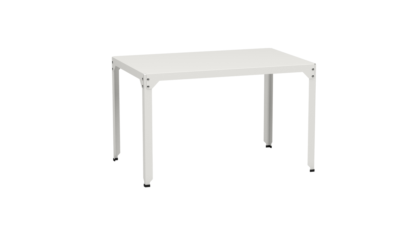 Table rectangulaire en acier galvanisé 121x79cm Hegoa - MATIERE GRISE - La Maison MilanaiseTABLERECTANGLE121HEGOABlanc 001Sans roulettes