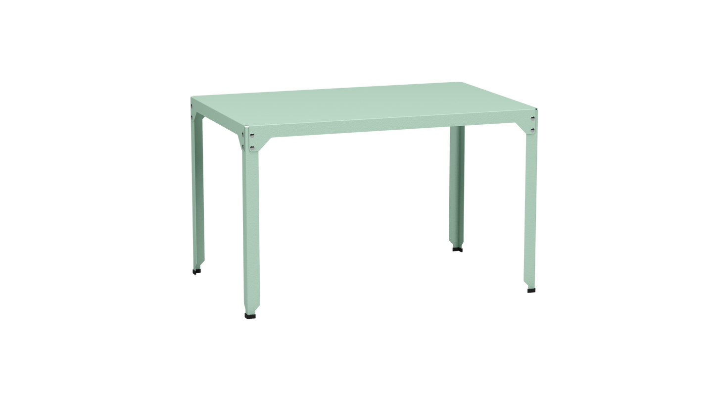 Table rectangulaire en acier galvanisé 121x79cm Hegoa - MATIERE GRISE - La Maison MilanaiseTABLERECTANGLE121HEGOAVert d'eau 120Sans roulettes