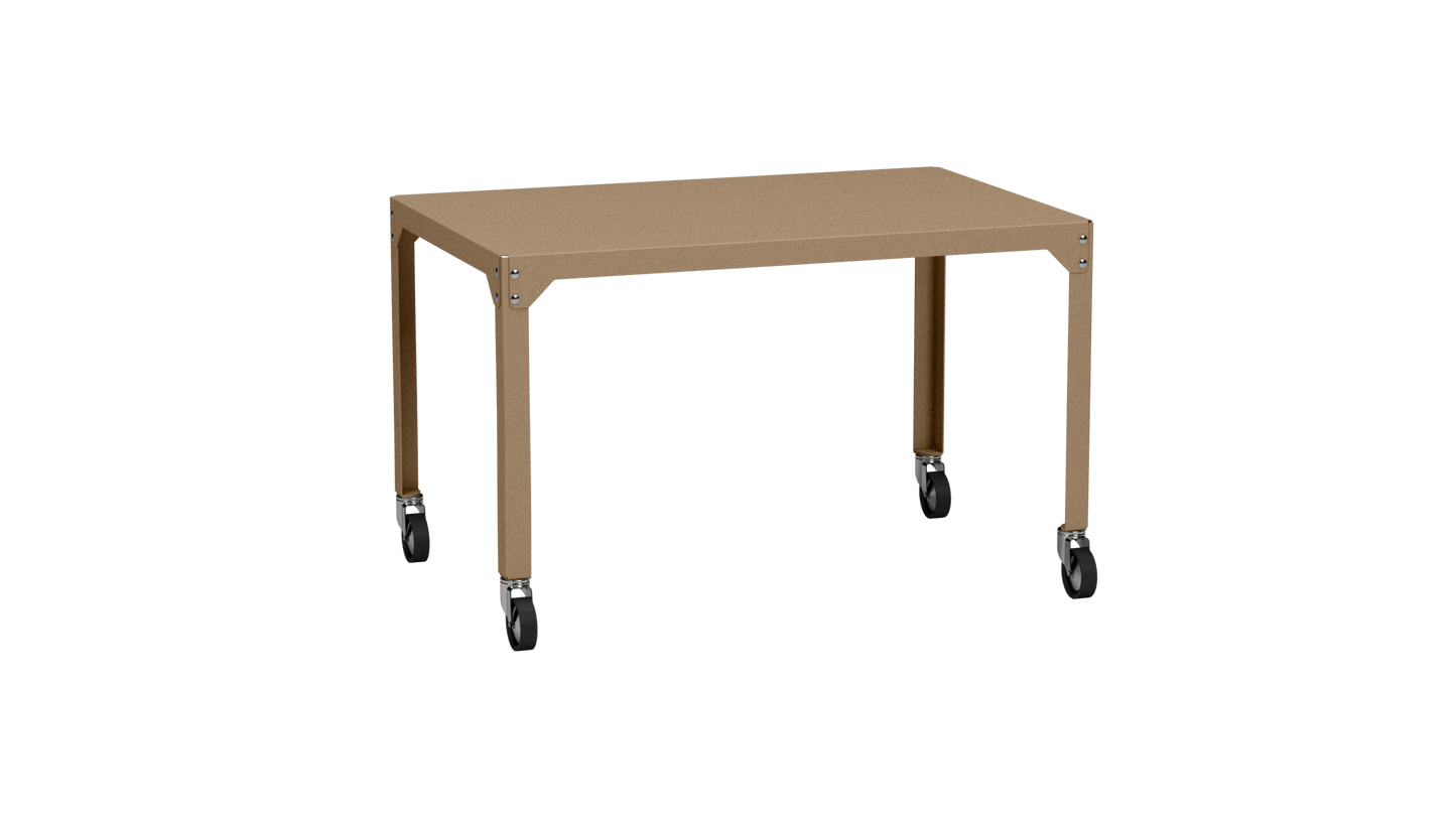 Table rectangulaire en acier galvanisé 121x79cm Hegoa - MATIERE GRISE - La Maison MilanaiseTABLERECTANGLE121HEGOASable 018Avec roulettes