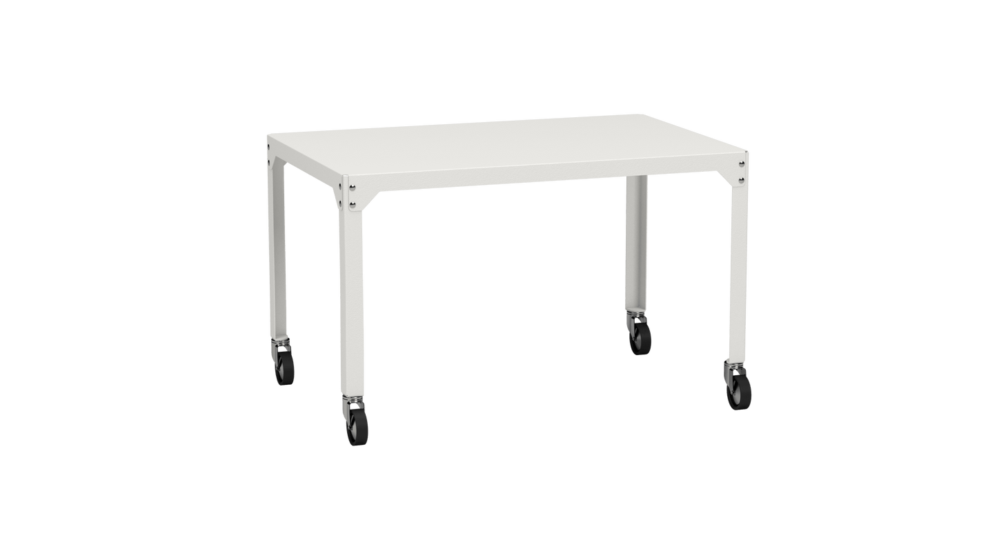 Table rectangulaire en acier galvanisé 121x79cm Hegoa - MATIERE GRISE - La Maison MilanaiseTABLERECTANGLE121HEGOABlanc 001Avec roulettes