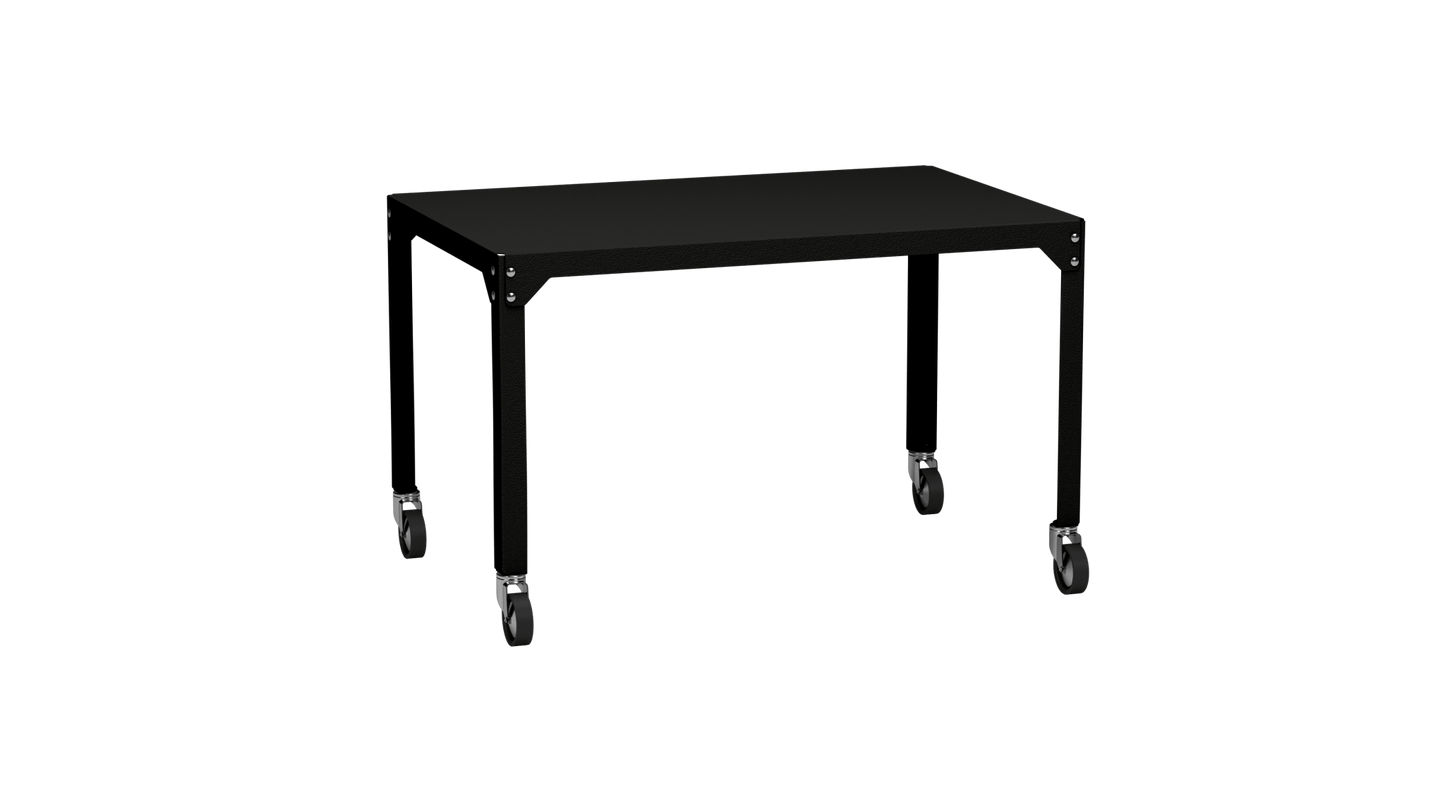 Table rectangulaire en acier galvanisé 121x79cm Hegoa - MATIERE GRISE - La Maison MilanaiseTABLERECTANGLE121HEGOANoir mat 031Avec roulettes