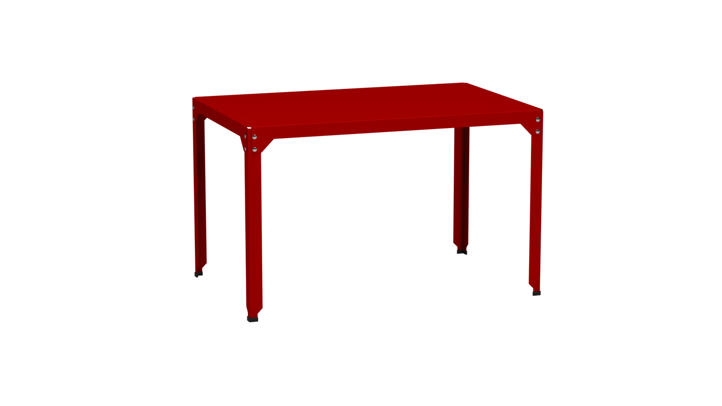 Table rectangulaire en acier galvanisé 121x79cm Hegoa - MATIERE GRISE - La Maison MilanaiseTABLERECTANGLE121HEGOAVermillon 012Sans roulettes