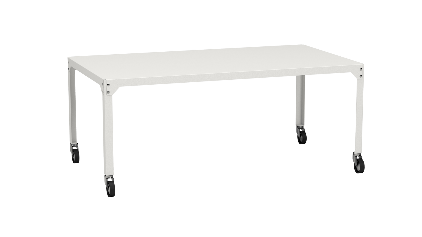Table rectangulaire en acier galvanisé 180x100cm Hegoa - MATIERE GRISE - La Maison MilanaiseTABLERECTANGLE180HEGOABlanc 001Avec roulettes