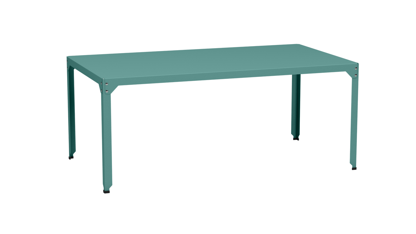 Table rectangulaire en acier galvanisé 180x100cm Hegoa - MATIERE GRISE - La Maison MilanaiseTABLERECTANGLE180HEGOACeladon 006Sans roulettes