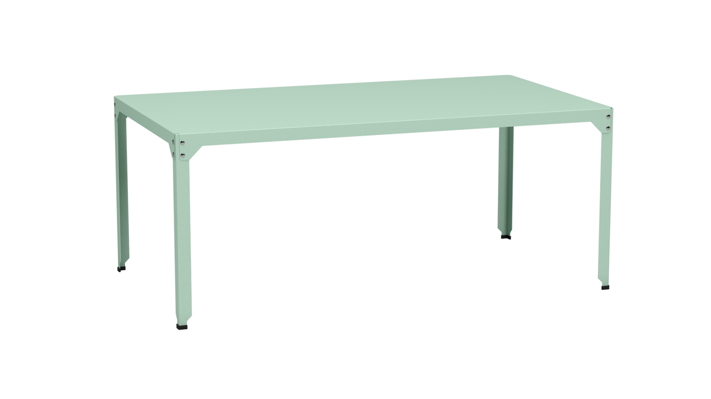 Table rectangulaire en acier galvanisé 180x100cm Hegoa - MATIERE GRISE - La Maison MilanaiseTABLERECTANGLE180HEGOAVert d'eau 120Sans roulettes