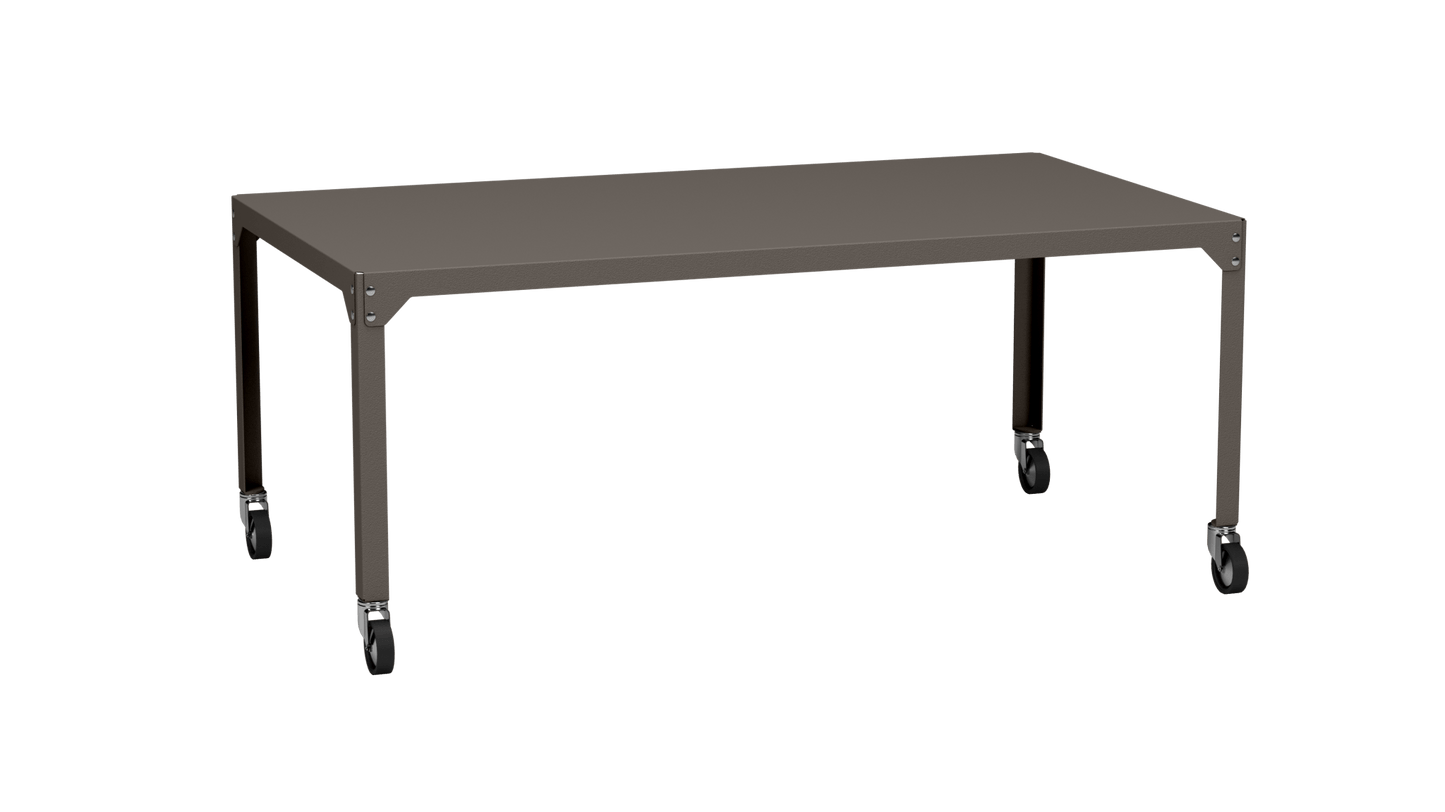 Table rectangulaire en acier galvanisé 180x100cm Hegoa - MATIERE GRISE - La Maison MilanaiseTABLERECTANGLE180HEGOATaupe 192Avec roulettes