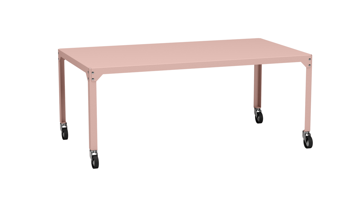 Table rectangulaire en acier galvanisé 180x100cm Hegoa - MATIERE GRISE - La Maison MilanaiseTABLERECTANGLE180HEGOABaby pink 162Avec roulettes