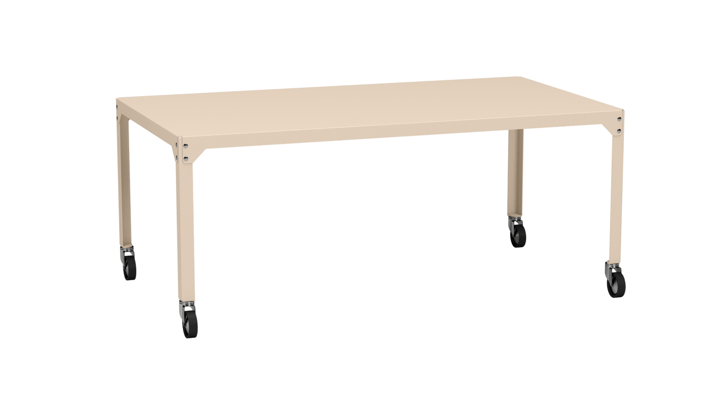 Table rectangulaire en acier galvanisé 180x100cm Hegoa - MATIERE GRISE - La Maison MilanaiseTABLERECTANGLE180HEGOAEggshell 161Avec roulettes