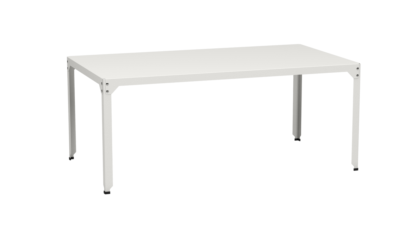 Table rectangulaire en acier galvanisé 180x100cm Hegoa - MATIERE GRISE - La Maison MilanaiseTABLERECTANGLE180HEGOABlanc 001Sans roulettes