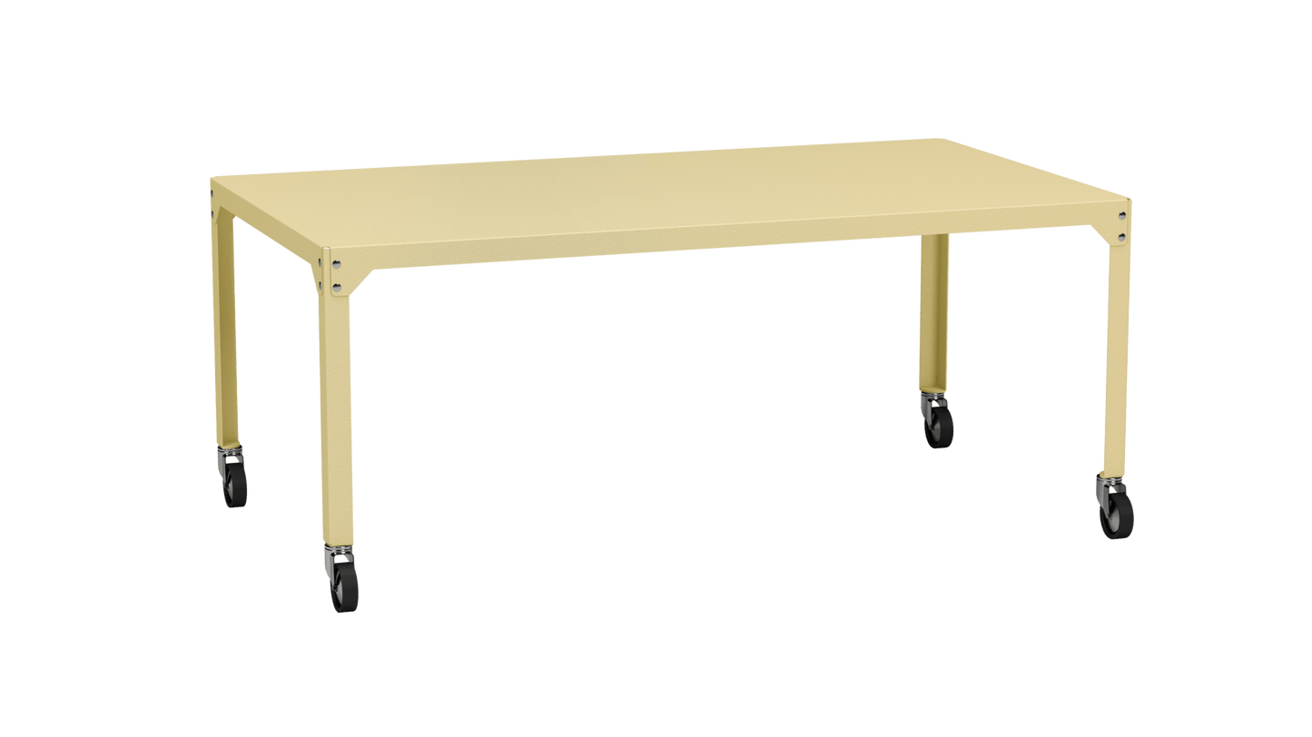 Table rectangulaire en acier galvanisé 180x100cm Hegoa - MATIERE GRISE - La Maison MilanaiseTABLERECTANGLE180HEGOAChampagne 231Avec roulettes