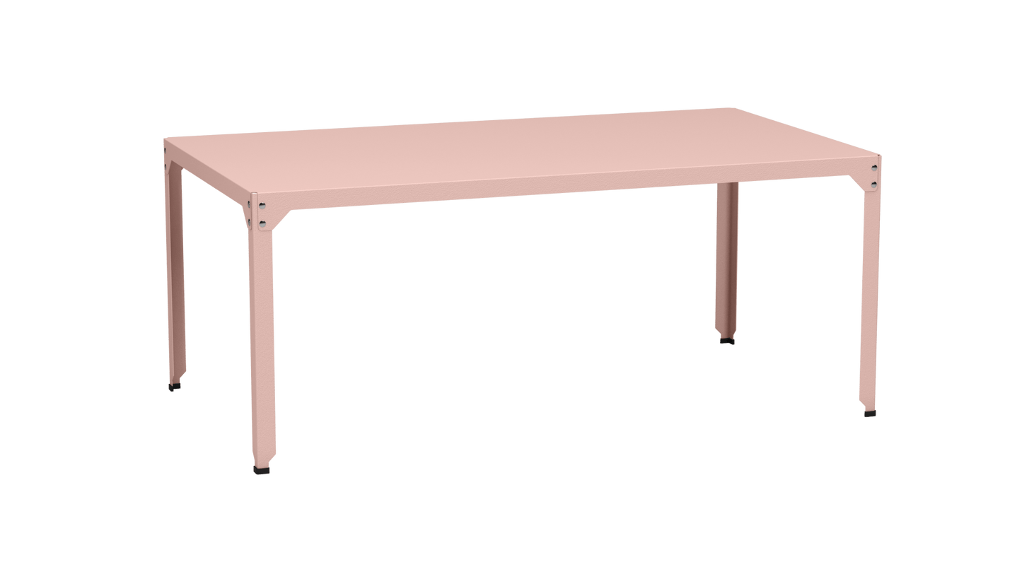 Table rectangulaire en acier galvanisé 180x100cm Hegoa - MATIERE GRISE - La Maison MilanaiseTABLERECTANGLE180HEGOABaby pink 162Sans roulettes