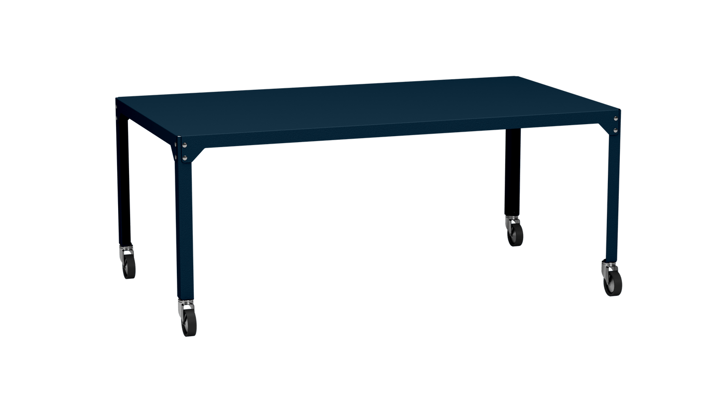 Table rectangulaire en acier galvanisé 180x100cm Hegoa - MATIERE GRISE - La Maison MilanaiseTABLERECTANGLE180HEGOADenim 007Avec roulettes