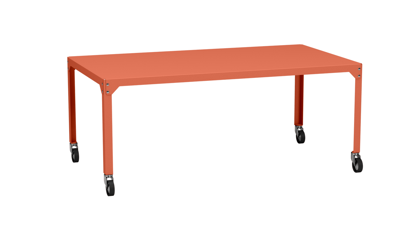 Table rectangulaire en acier galvanisé 180x100cm Hegoa - MATIERE GRISE - La Maison MilanaiseTABLERECTANGLE180HEGOAOrange givré 144Avec roulettes