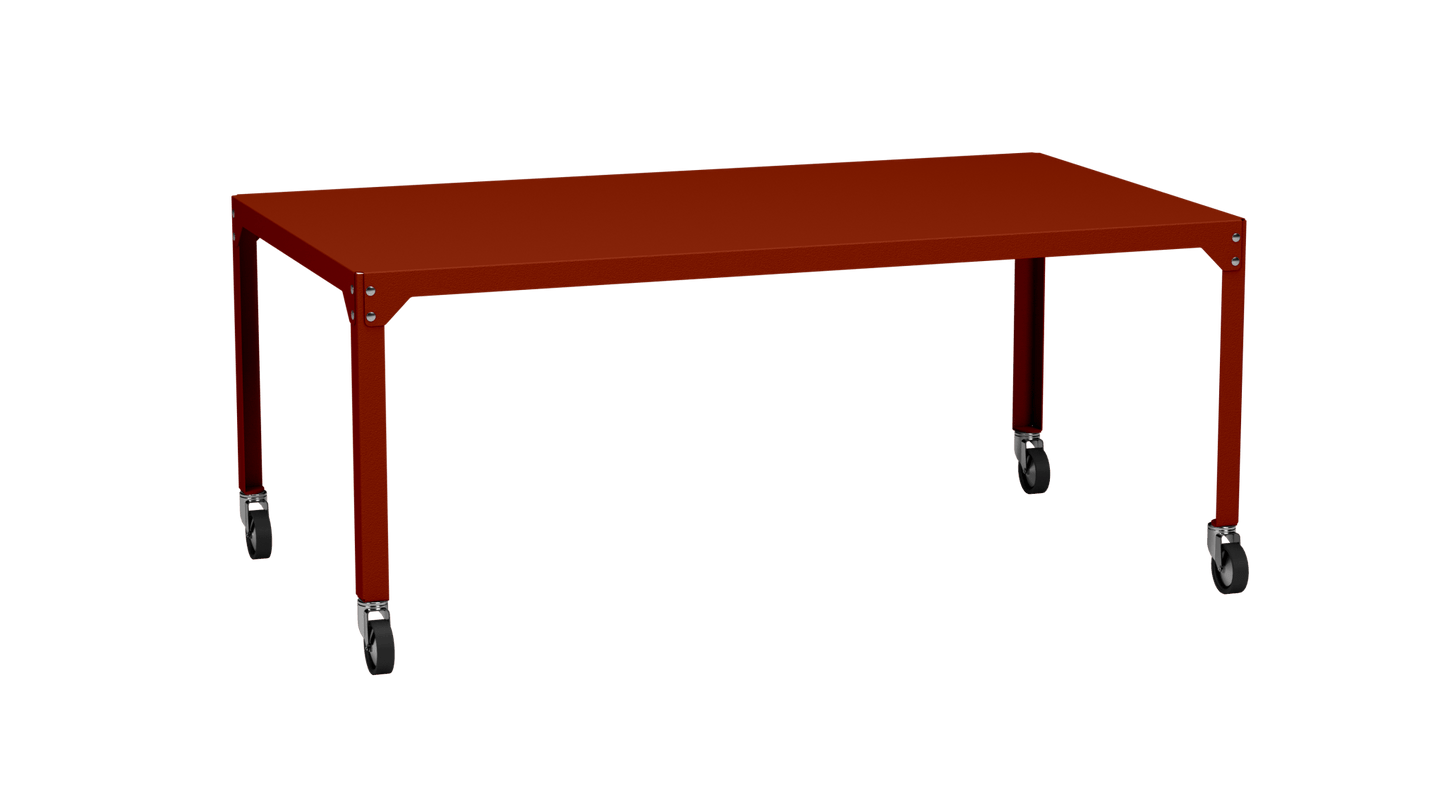 Table rectangulaire en acier galvanisé 180x100cm Hegoa - MATIERE GRISE - La Maison MilanaiseTABLERECTANGLE180HEGOATerracotta 142Avec roulettes