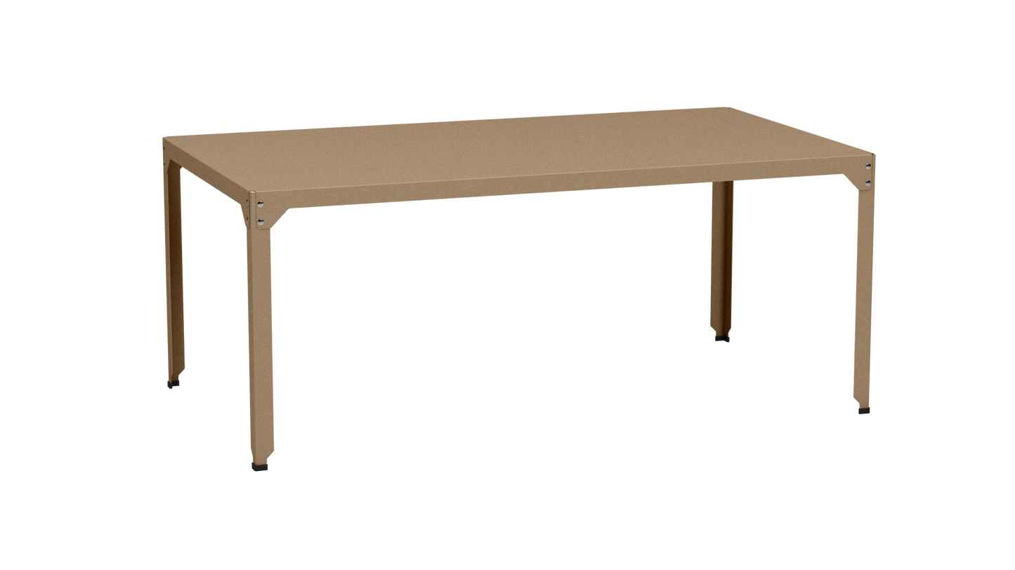 Table rectangulaire en acier galvanisé 180x100cm Hegoa - MATIERE GRISE - La Maison MilanaiseTABLERECTANGLE180HEGOASable 018Sans roulettes