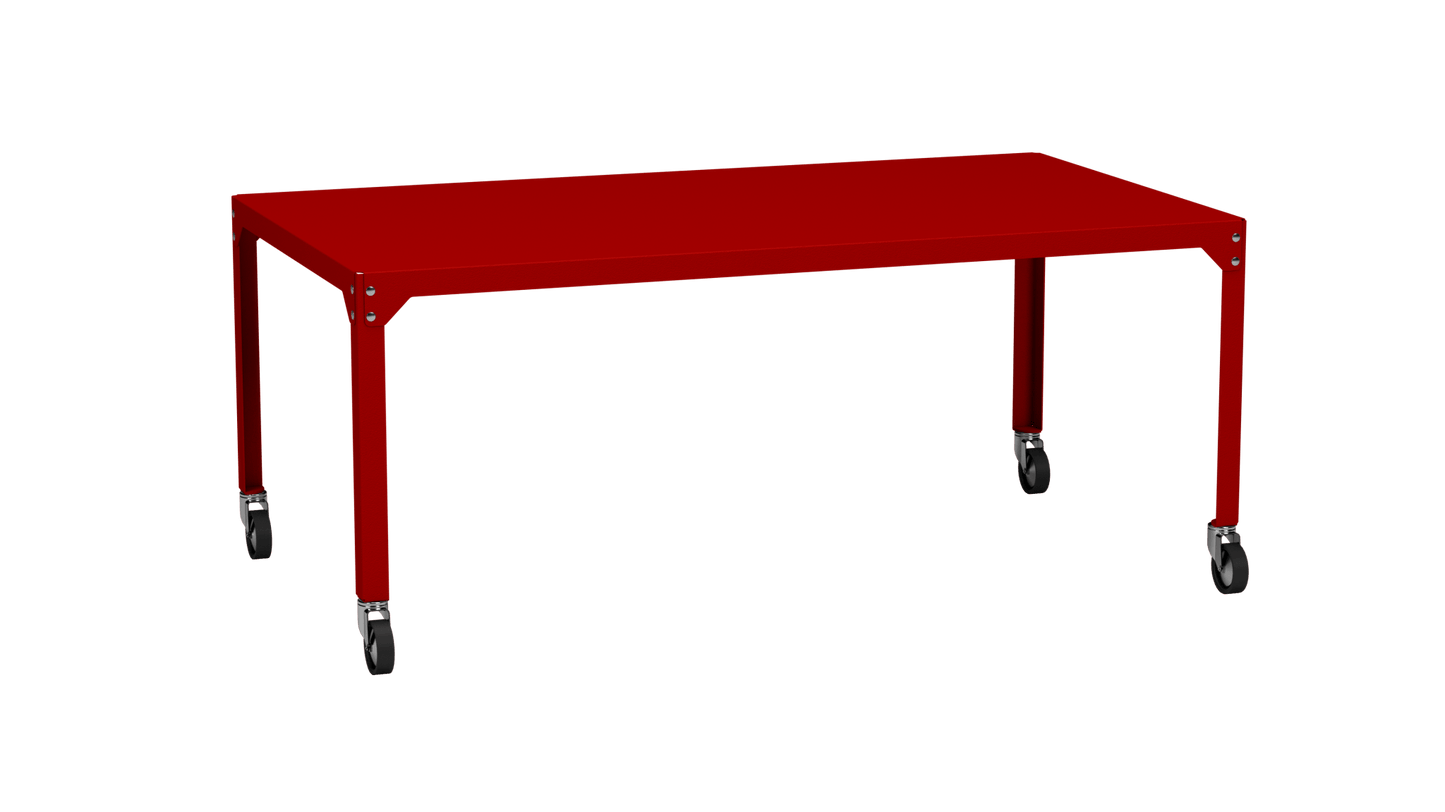 Table rectangulaire en acier galvanisé 180x100cm Hegoa - MATIERE GRISE - La Maison MilanaiseTABLERECTANGLE180HEGOAVermillon 012Avec roulettes