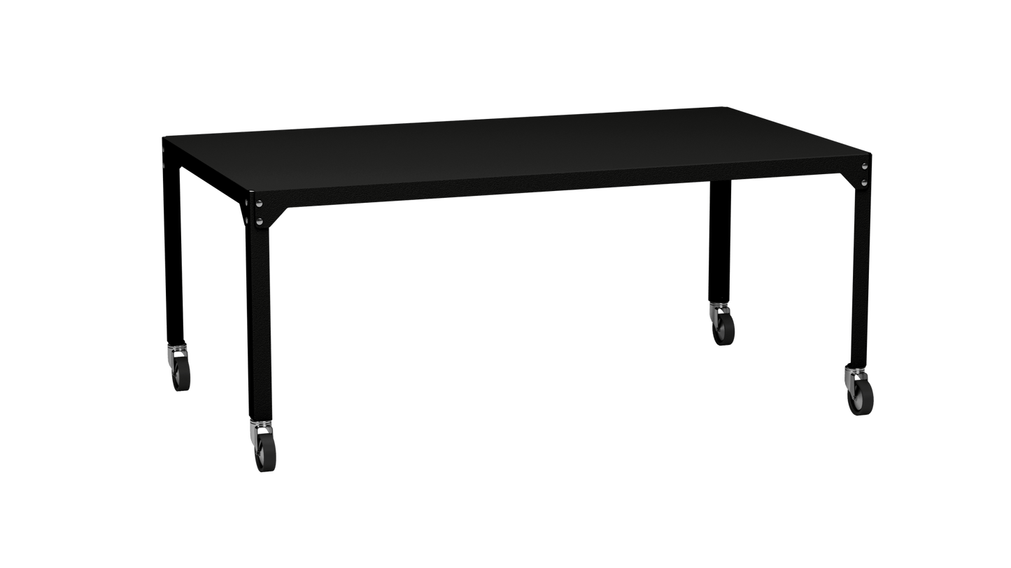Table rectangulaire en acier galvanisé 180x100cm Hegoa - MATIERE GRISE - La Maison MilanaiseTABLERECTANGLE180HEGOANoir mat 031Avec roulettes