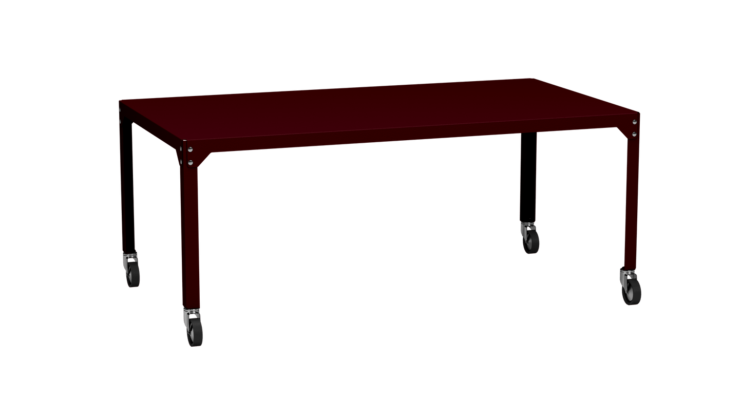 Table rectangulaire en acier galvanisé 180x100cm Hegoa - MATIERE GRISE - La Maison MilanaiseTABLERECTANGLE180HEGOABourgogne 153Avec roulettes