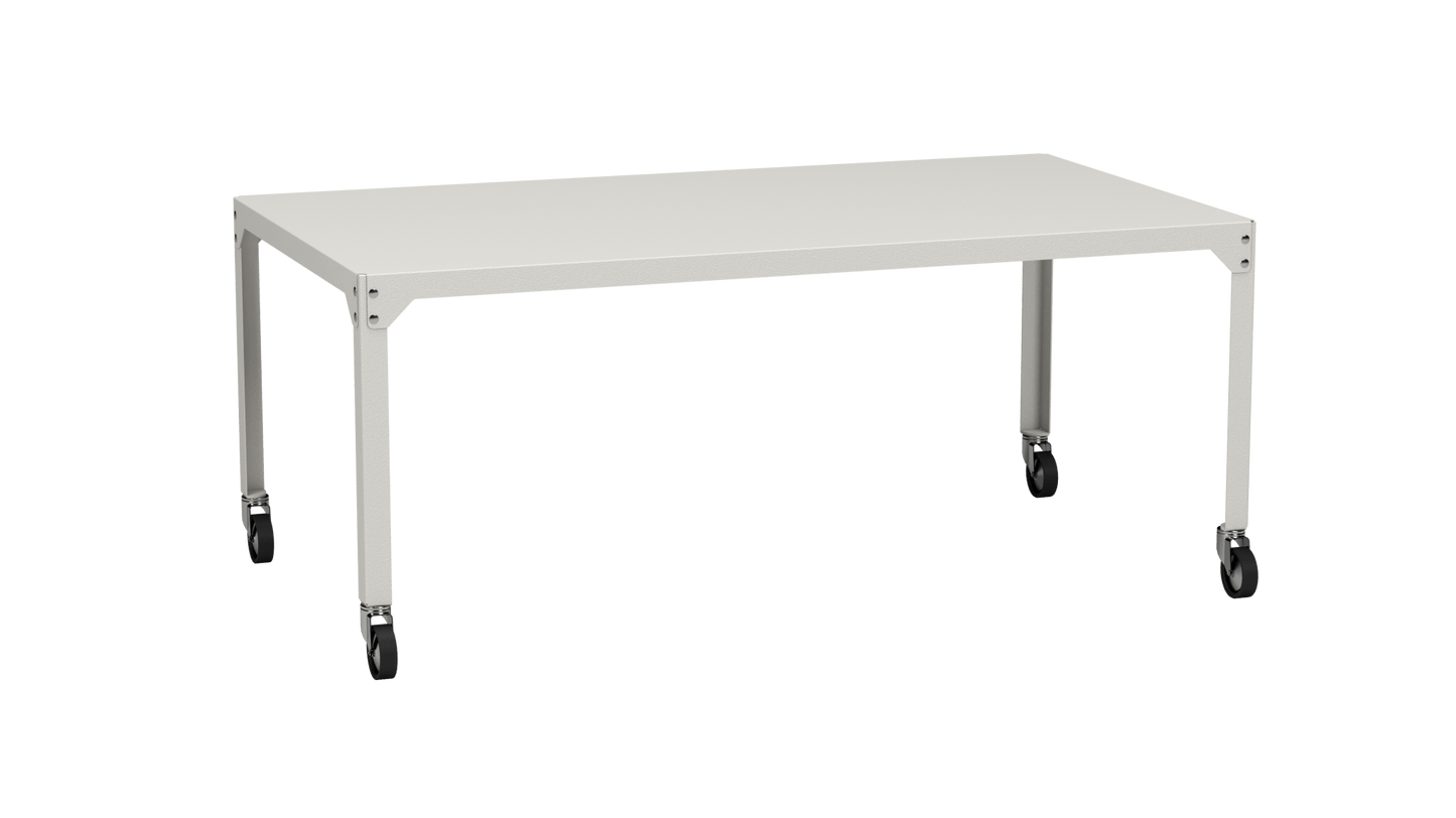 Table rectangulaire en acier galvanisé 180x100cm Hegoa - MATIERE GRISE - La Maison MilanaiseTABLERECTANGLE180HEGOACraie 023Avec roulettes