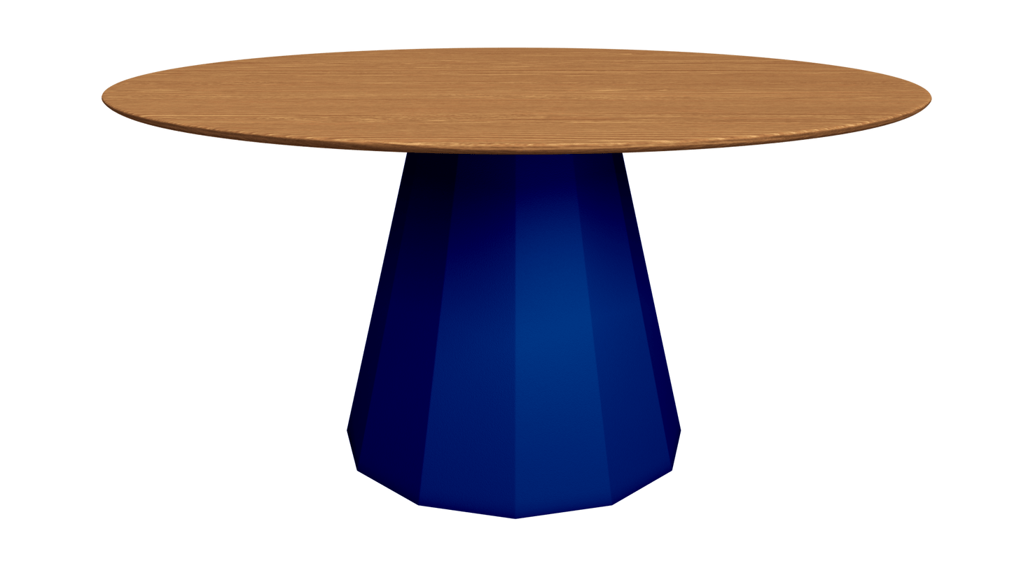 Table ronde en bois avec pied conique en métal Ø150cm Ankara - MATIÈRE GRISE - La Maison MilanaiseTABLERONDEANKARA150METALBOISBleu pur 112