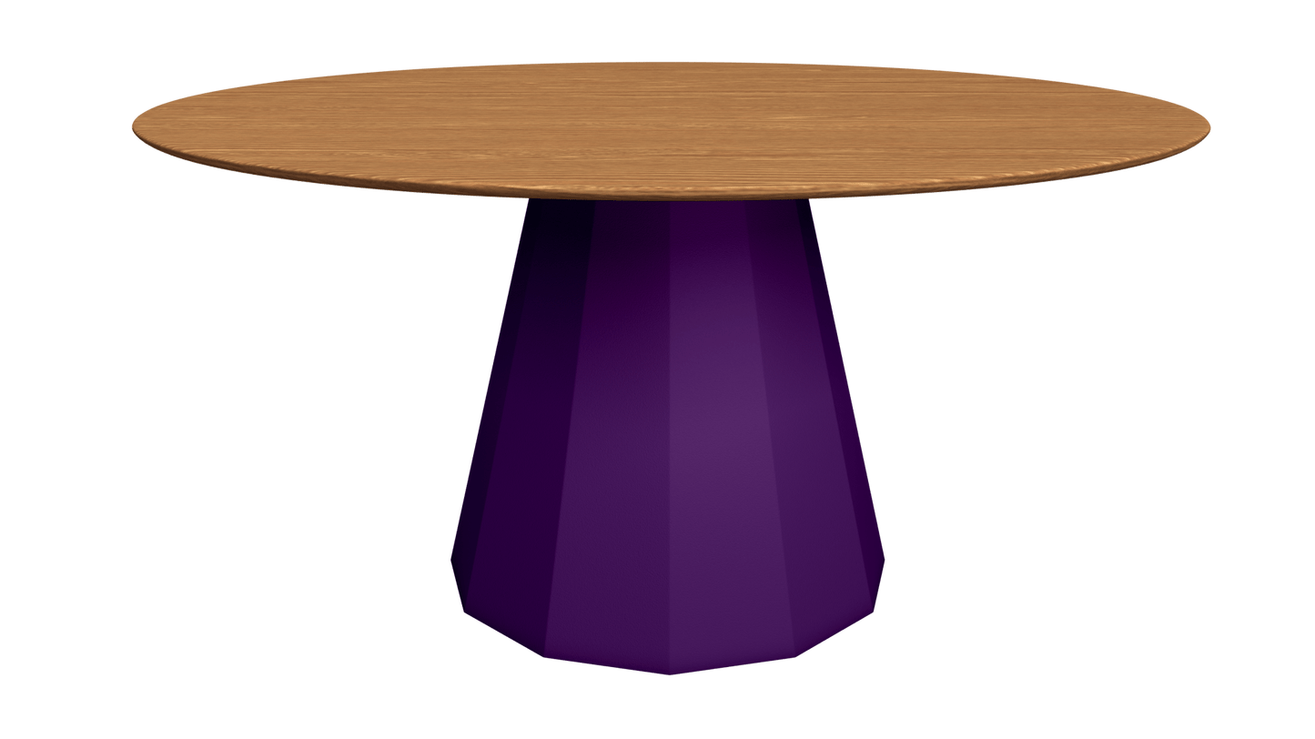 Table ronde en bois avec pied conique en métal Ø150cm Ankara - MATIÈRE GRISE - La Maison MilanaiseTABLERONDEANKARA150METALBOISUltra Violet 172
