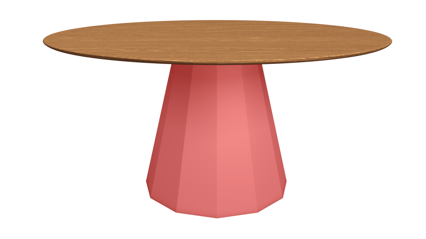 Table ronde en bois avec pied conique en métal Ø150cm Ankara - MATIÈRE GRISE - La Maison MilanaiseTABLERONDEANKARA150METALBOISPink Lady 163