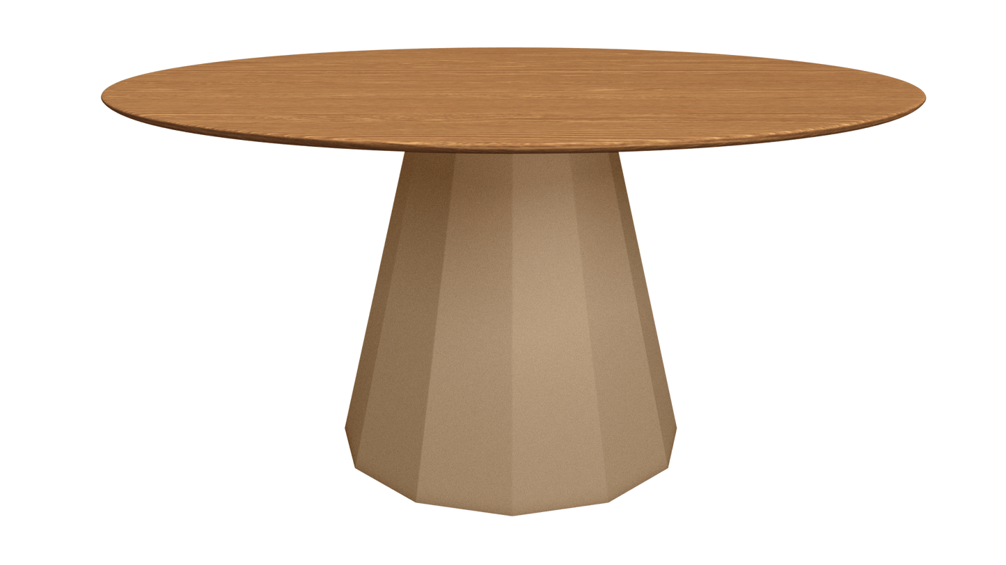Table ronde en bois avec pied conique en métal Ø150cm Ankara - MATIÈRE GRISE - La Maison MilanaiseTABLERONDEANKARA150METALBOISSable 018